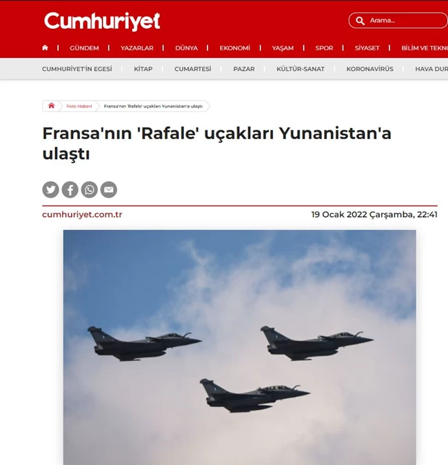 Ειρωνίες τουρκικών ΜΜΕ για τα Rafale: Η Ελλάδα χάρηκε με τα μεταχειρισμένα αεροσκάφη