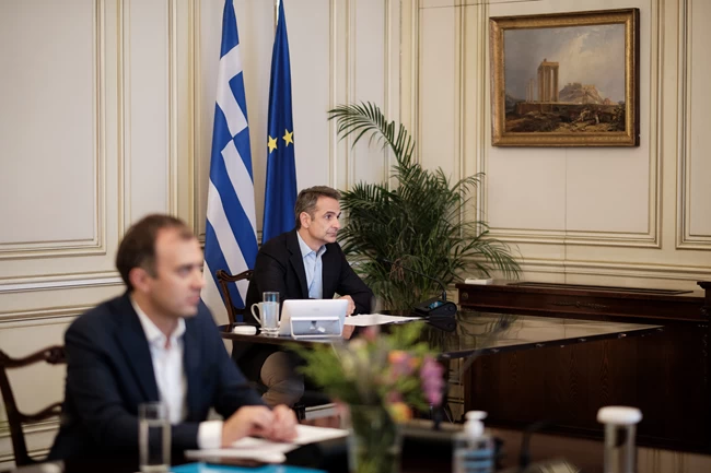 Μητσοτάκης - Τηλεδιάσκεψη ΕΛΚ