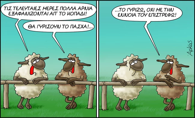 Αρκάς: Η ... μακάβρια συζήτηση των αρνιών ενόψει Πάσχα