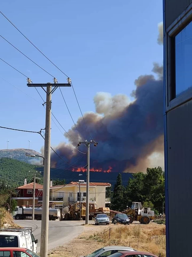 Νέα μεγάλη φωτιά στα Βίλια - Στην περιοχή της Κάζας ισχυρές δυνάμεις της πυροσβεστικής