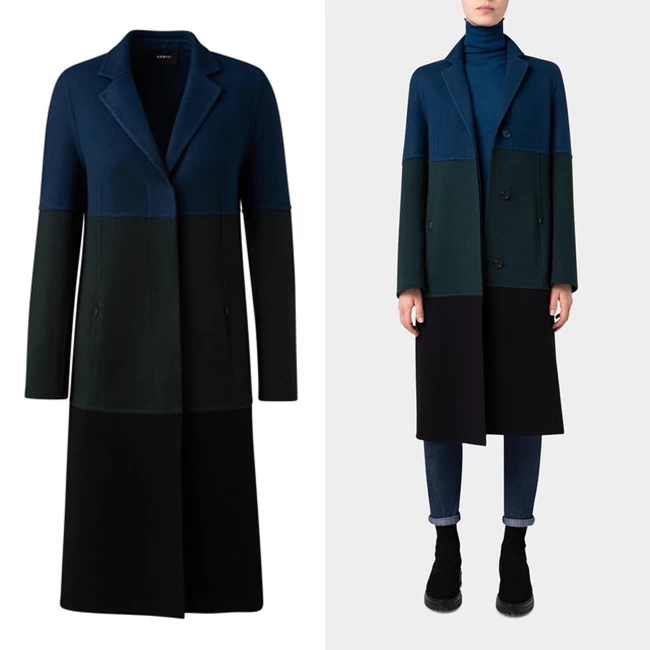 Killian Colorblocked Cashmere Coat
