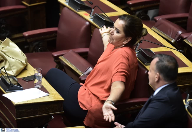 Η Ντόρα Μπακογιάννη στη Βουλή