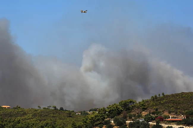 Φωτιά στην Κερατέα - Συναγερμός: Κάηκαν σπίτια, εκκενώνονται και άλλοι οικισμοί [βίντεο]
