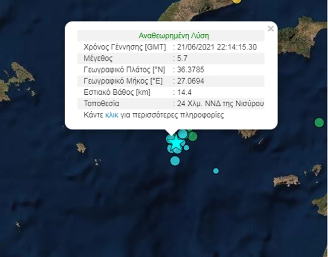 Σεισμός 5,7 Ρίχτερ ταρακούνησε Νίσυρο και Τήλο - Λέκκας: Ηταν έκπληξη