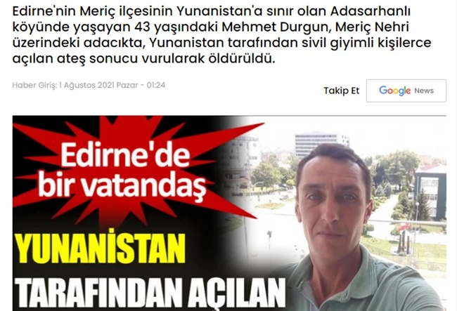 Εβρος: Nεκρό Τούρκο από ελληνικά πυρά αναφέρουν τουρκικά ΜΜΕ - Το ΥΠΕΞ απορρίπτει τους ισχυρισμούς της Αγκυρας
