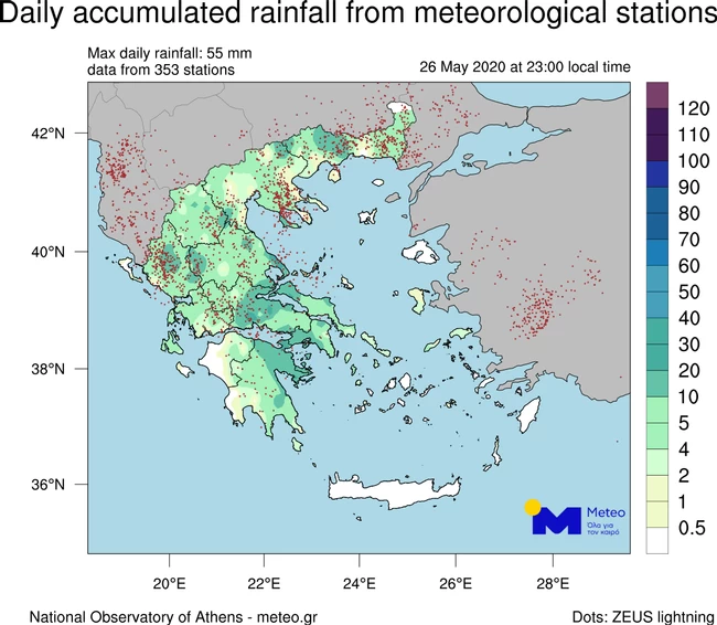 Ημέρα κεραυνών η Τρίτη: Έπεσαν πάνω από 1.600 σε όλη τη χώρα