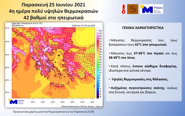 Καύσωνας: 42 βαθμοί την Παρασκευή - Παραμένουν τα 40άρια στην Αθήνα το Σαββατοκύριακο