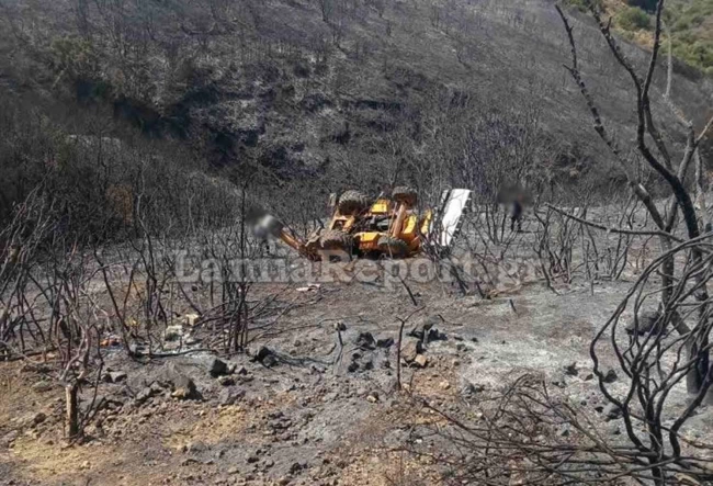 Φωτιά στη Φωκίδα: Μπουλντόζα έπεσε σε γκρεμό - Εγκλωβισμένος ο χειριστής