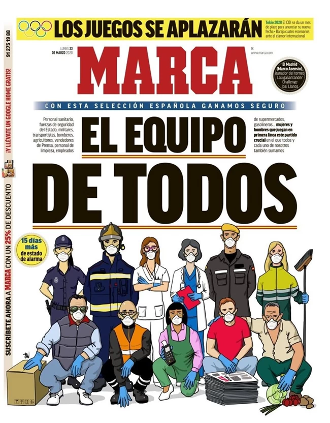 Εξαιρετικό πρωτοσέλιδο της Marca: Αυτή είναι η ομάδα που μάχεται για όλους