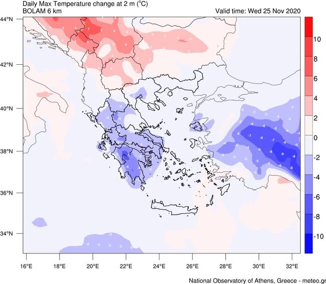 Πτώση θερμοκρασιας