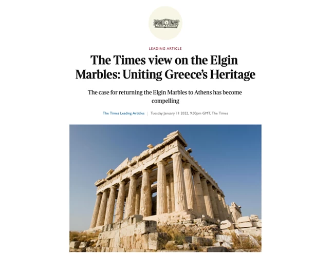 Ηχηρή παρέμβαση των Times του Λονδίνου για τα Γλυπτά του Παρθενώνα: Γιατί άλλαξαν στάση μετά από 50 χρόνια