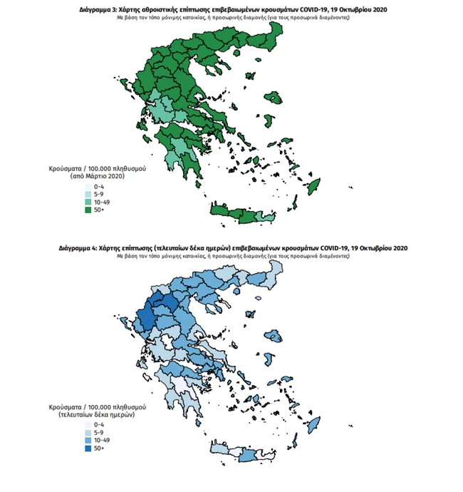 Κορονοϊός: Σαρώνει με 175 νέα κρούσματα στην Αττική και 49 στη Θεσσαλονίκη - Αναλυτικά ο χάρτης της διασποράς