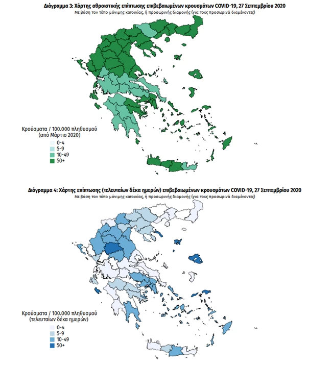 Κορονοϊός: Στα ύψη τα κρούσματα στην Αττική, πάνω από τα μισά της χώρας - Ο χάρτης της διασποράς