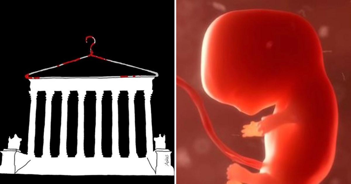 Η ματωμένη κρεμάστρα: Το ανατριχιαστικό σκίτσο του Αρκά για την απαγόρευση των αμβλώσεων στις ΗΠΑ