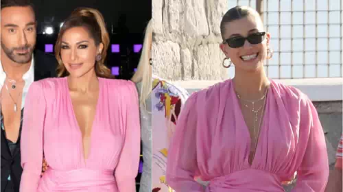 Δέσποινα Βανδή: Φόρεσε το ίδιο dusty pink φόρεμα με την Χέιλι Μπίμπερ