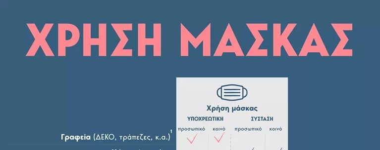 υποχρεωτική χρήση μάσκας