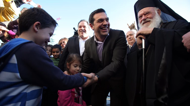Τον Αλ. Τσίπρα υποδέχθηκε ο Ιερώνυμος στο Δημήτρειο Κέντρο της εκκλησίας