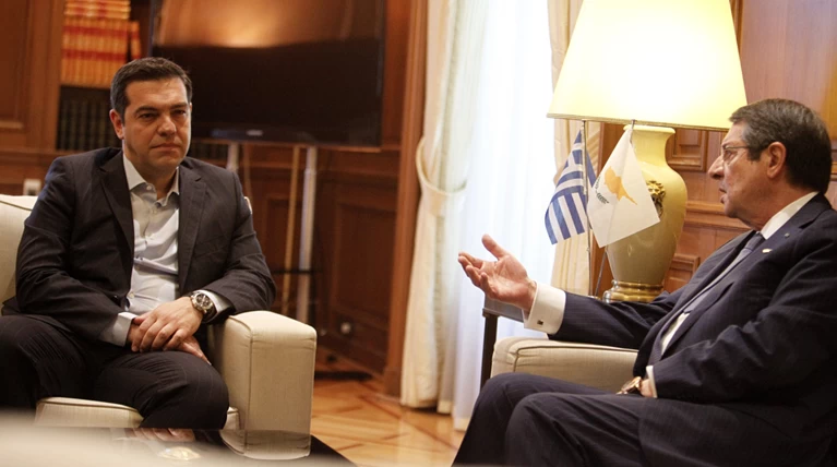 Με τον Κύπριο πρόεδρο Ν. Αναστασιάδη συναντήθηκε ο Αλέξης Τσίπρας
