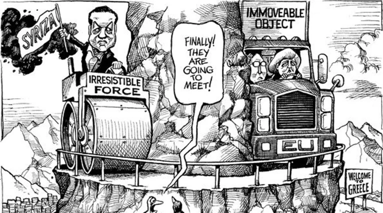 Καρτούν Economist:Η πολιτική ανωριμότητα του ΣΥΡΙΖΑ που γονάτισε την Ελλάδα