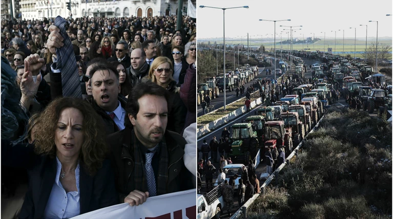 Το «κίνημα της γραβάτας» πάνω στα τρακτέρ των αγροτών