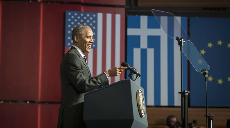 Το μυστήριο της ομιλίας Ομπάμα στο Ιδρυμα Νιάρχος: Υπήρχε ή όχι autocue