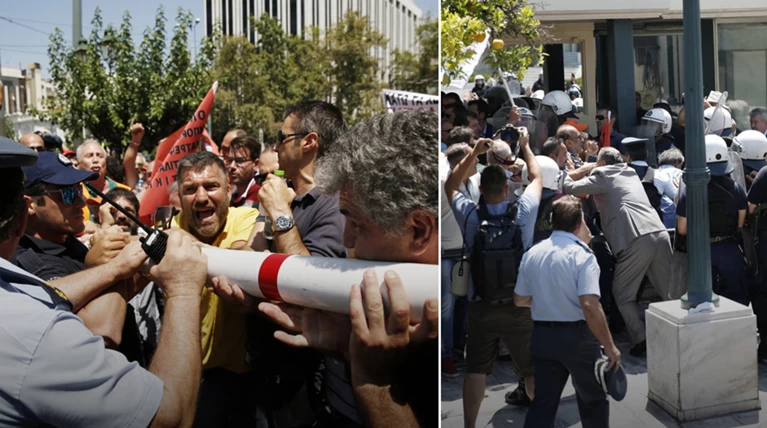 «Πόλεμος» για τα σκουπίδια: Ενταση και χημικά στο κέντρο