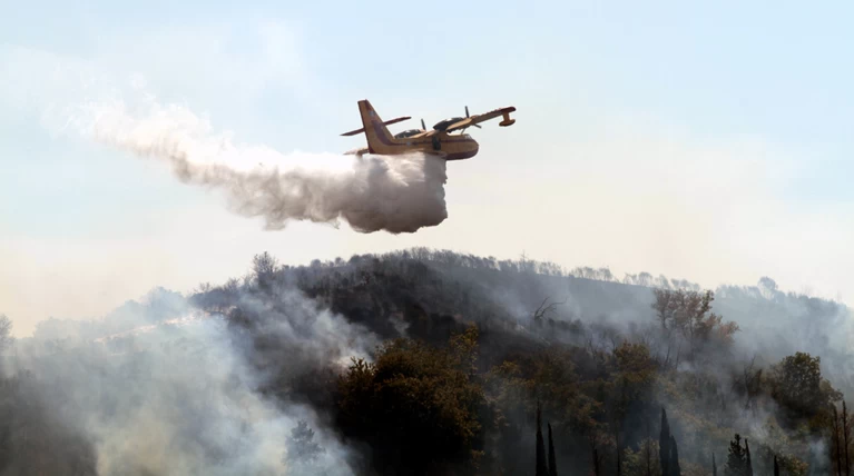 Μεγάλη πυρκαγιά σε δύσβατη περιοχή στα Φάρσαλα