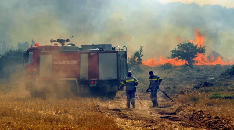 Σε εξέλιξη πυρκαγιά σε βαλτώδη έκταση στην Ηλεία