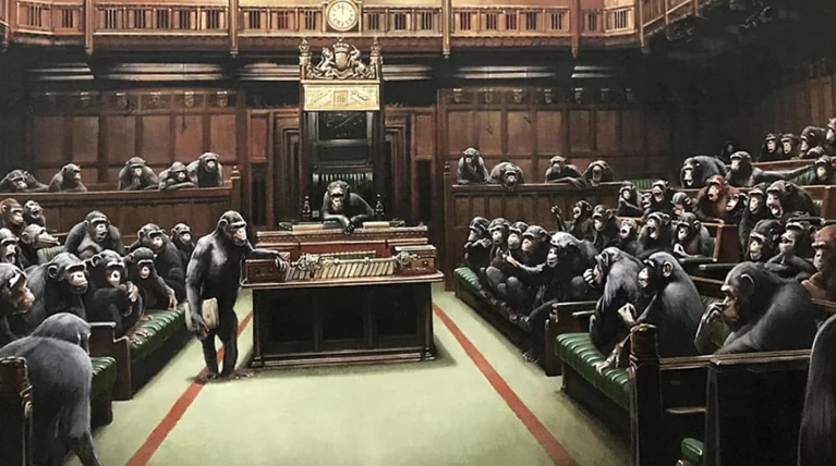 650 πίθηκοι: Έτσι σχολιάζει ο Μπάνκσι το Brexit