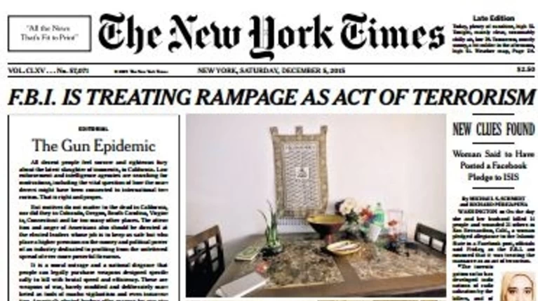Με κύριο άρθρο κατά των όπλων σήμερα οι New York Times