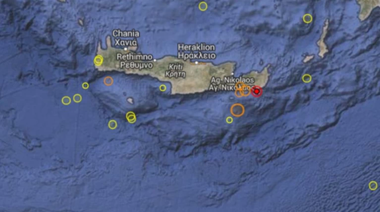 Σεισμική δόνηση μεγέθους 3,5 Ρίχτερ στην Κρήτη