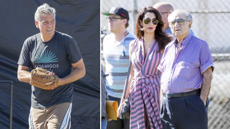 Σπάνια κοινή εμφάνιση: Η Αμάλ σε γύρισμα του Τζορτζ με τον πατέρα της