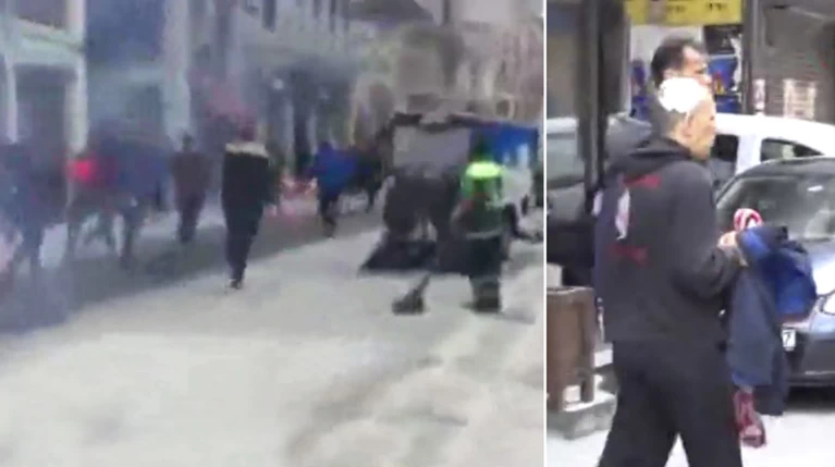 Επεισόδια στην πλατεία Ταξίμ με τραυματίες έλληνες φιλάθλους (ΒΙΝΤΕΟ)