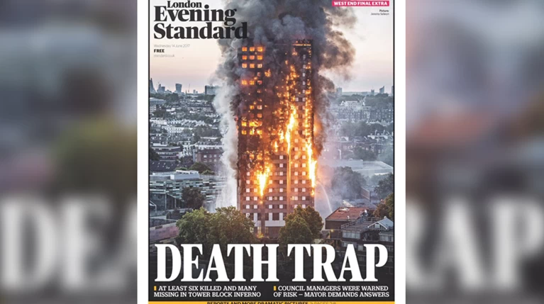 Το εξώφυλλο της Evening Standard: Η παγίδα του θανάτου
