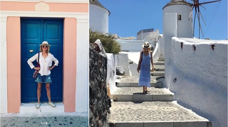 Ναόμι Γουότς: Tι λάτρεψε και δεν σταμάτησε να φωτογραφίζει στη Σαντορίνη