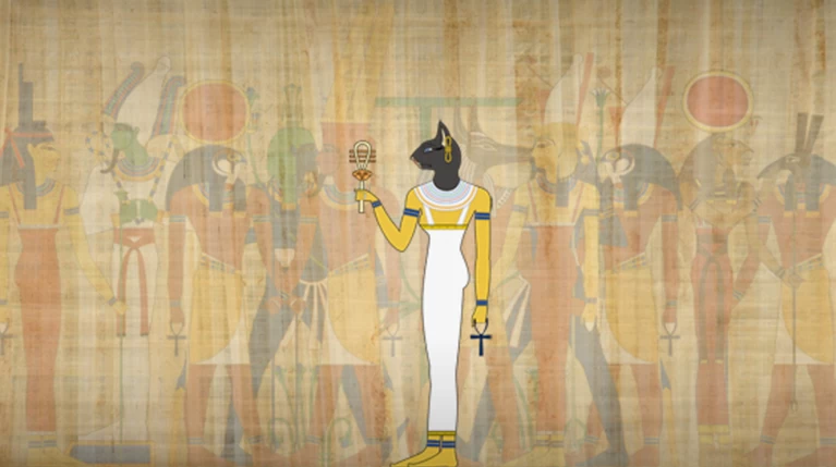 Bastet, μια Αιγύπτια θεά, μια παράσταση χορού για τις γυναίκες