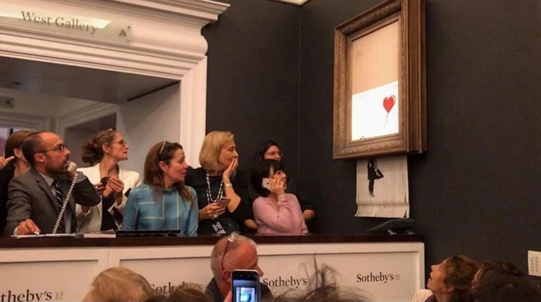 Sotheby's: Ο πίνακας του Banksy πωλήθηκε Κι ο πλειοδότης ικανοποιημένος!