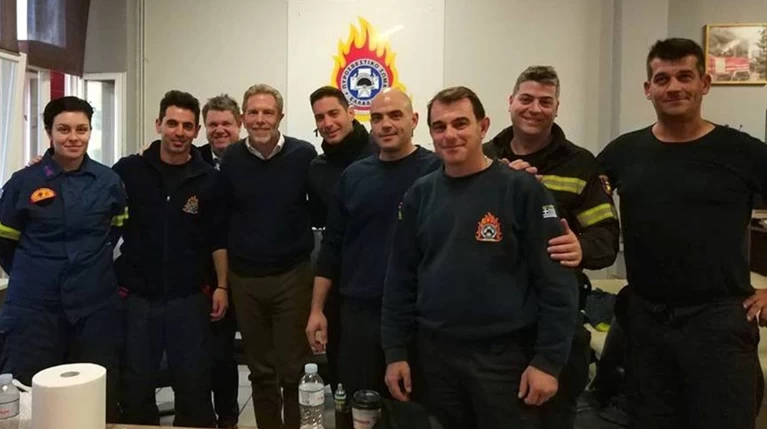 Επίσκεψη του Παύλου Γερουλάνου στο Αρχηγείο της Πυροσβεστικής