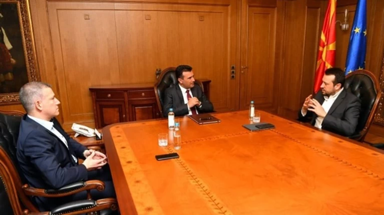 Συνάντηση Νίκου Παππά - Ζόραν Ζάεφ στη Βόρεια Μακεδονία