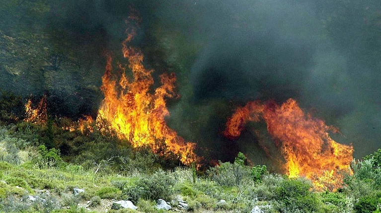 Σε εξέλιξη η φωτιά στο Ξυλόκαστρο, στην περιοχή Ελληνικό