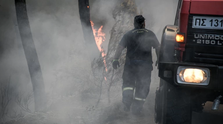 Καρέ καρέ η μάχη των πυροσβεστών στην Εύβοια