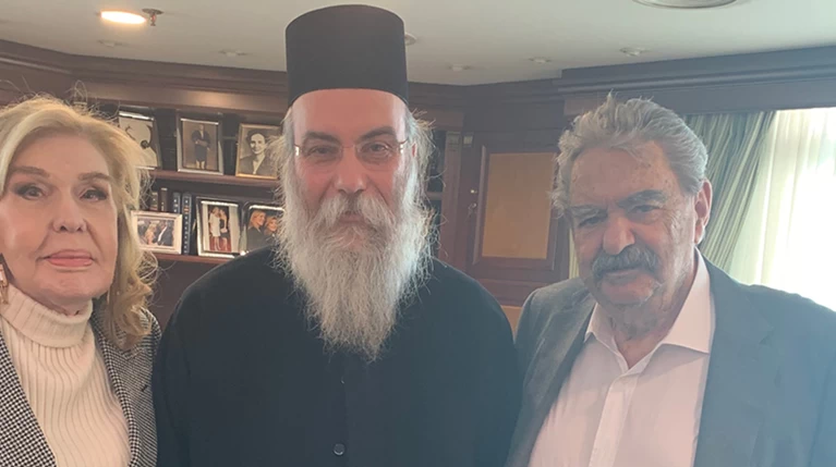 Συνάντηση Μητροπολίτη Αμφιλόχιου με το ζεύγος Βαρδινογιάννη